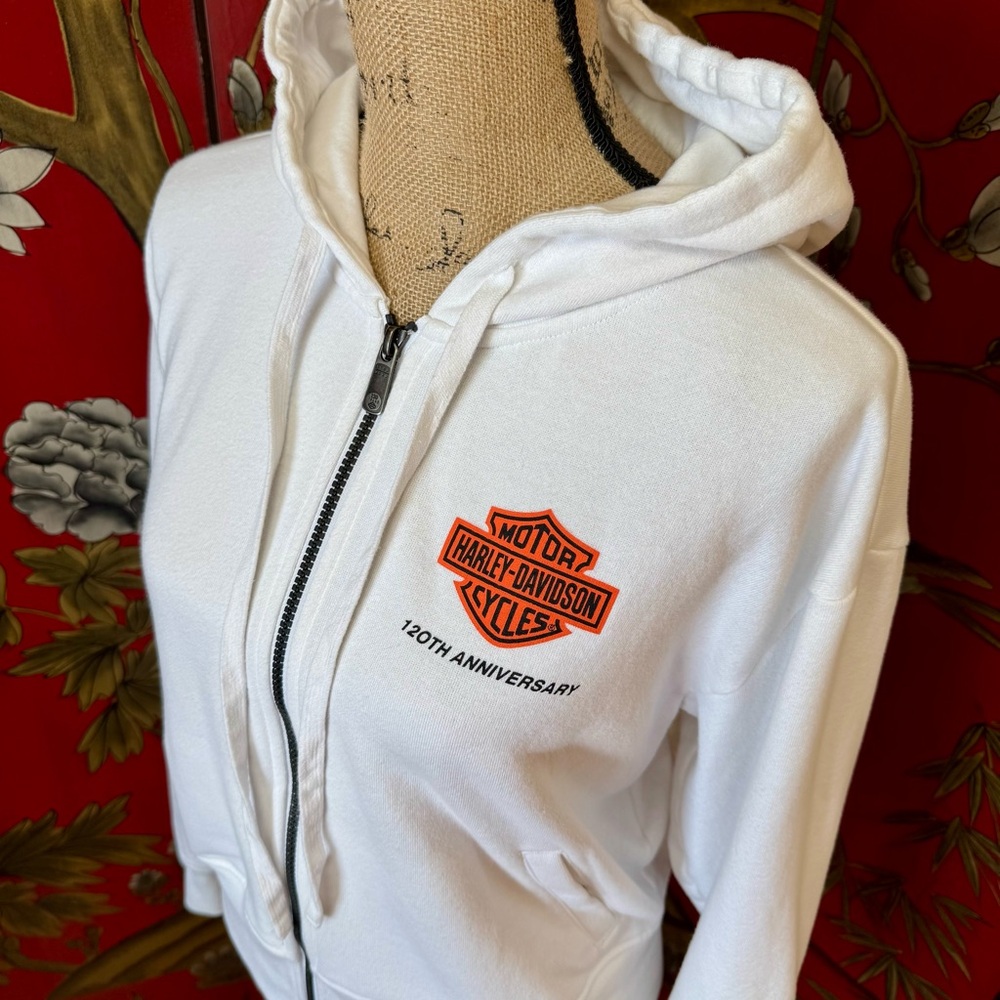 Women’s HARLEY-DAVIDSON “120th Anniversary” Zip-up Hoodie | #W16 - Picture 4 of 15